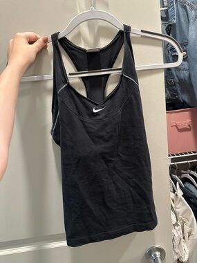 Nike Black Mesh Racerback Tank with Orange Swoosh